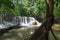 Beautiful Huai Mae Khamin waterfall in the rainy season
