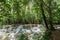 Beautiful Huai Mae Khamin waterfall in the rainy season