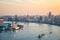 Beautiful huangpu river at dusk