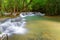 Beautiful Huay Mae Kamin Waterfall in Kanchanaburi Province. Thailand