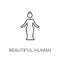 beautiful human linear icon. Modern outline beautiful human logo