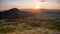 Beautiful Hungarian sunset with old volcanoes near the lake Balaton