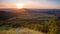 Beautiful Hungarian sunset with old volcanoes near the lake Balaton