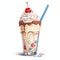 beautiful Ice cream float clipart illustration