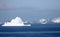 Beautiful iceberg or ice floe, Antarctic ocean, Antarctica. Dramatic blue Sky background