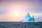 Beautiful iceberg in Ilulissat icefjord at sunset, Greenland