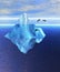 Beautiful Iceberg in Ocean with Pod of Dolphins