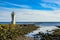 Beautiful Icelandic Lighthouse on the Icelandic coastline Fjords.