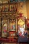 Beautiful iconostasis with ancient icons set in golden frames