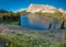 Beautiful Idaho mountain sceen with Lake and mountains