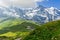 Beautiful idyllic Alps landscape with mountains in summer