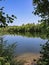 Beautiful idyllic lonely lake in the middle of the Maas dunes national park on the hiking trail