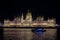 Beautiful illuminated famous Budapest parliament building