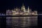 Beautiful illuminated famous Budapest parliament building