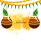 Beautiful illustration of dahi handi for hindu festival shree krishna janmashtami card background