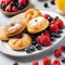 A beautiful illustration of a delicious plate of pastries and berries