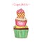 Beautiful illustration pyramid of cupcakes