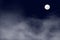 A beautiful illustration view of fullmoon and clouds on the sky.