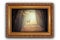 Beautiful image with deer in wooden frame