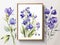 Beautiful image with watercolor gentle bluebell flowers. Stock illustration generative AI