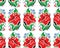 Beautiful imaginary red flowers seamless pattern