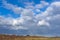 Beautiful imposing clouds announce a heavy rain shower above the Bentwoud near Boskoop, the Netherlands