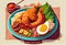 Beautiful indonesian food illustration vibrant AI generated