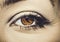 A beautiful insightful look woman`s eye. Close up shot