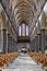 Beautiful interior hall of Salisbury Cathedral Church, England