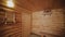 Beautiful interior of a wooden house from a log house.