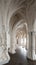 Beautiful intricate interior of a white gothic church architecture. Generative Ai