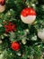 Beautiful inviting fragment of closeup detailed view of Christmas interior decoration background