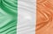 Beautiful Ireland Flag Wave Close Up on banner background with copy space.,3d model and illustration