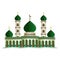 Beautiful Islamic Mosque Cartoon Isoated