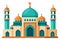 Beautiful islamic mosque Vector Illustration on white background