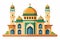 Beautiful islamic mosque Vector Illustration on white background