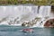 Beautiful isolated photo of a ship near amazing Niagara waterfall