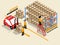 Beautiful isometric design of interior warehouse