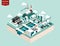 Beautiful isometric style design concept of seoul city