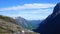 Beautiful Isterdalen valley from the top of Trollstigen, Trolls Path, a popular serpentine mountain road.