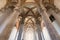 Beautiful Italian church Looking up at painted and decorated curves and arches, supported by stone columns, in an ancient church