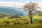 Beautiful Italian Countryside Landscape over Rolling Hills and B