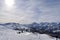Beautiful Italian mountain peaks from Sauze D\'Oulx ski resort