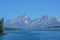 Beautiful Jackson Lake below the Teton Mountains in the Grand Teton National Park, Wyoming