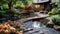 A beautiful Japanese garden with a pond, bridge, and traditional house