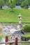 Beautiful Japanese Garden with a Stone Lantern in the Park