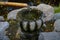 Beautiful Japanese garden stone meditation fountain and pond