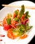 Beautiful Japanese sashimi on a white plate