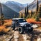 Beautiful Jeep wrangler on the Mountain, Generative AI