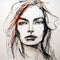 Beautiful Jennifer: A Stunning Wire Drawing In The Style Of Anna Razumovskaya